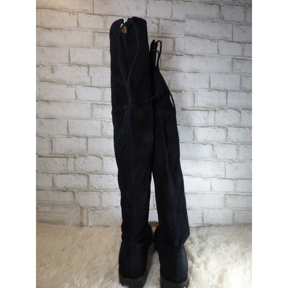 Stuart Weitzman Black Lowland Suede Over the Knee Boots 7.5 NEW - Picture 9 of 12